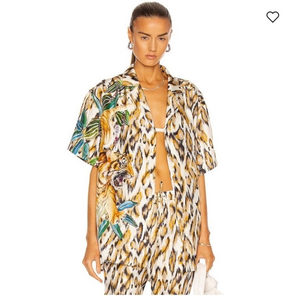 NEW Tell Your Friends SILK tiger jungle safari Hawaiian shirt blouse top Tristan - Picture 8 of 16